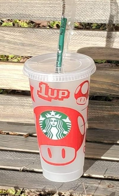 Mario starbucks cold cup(red)