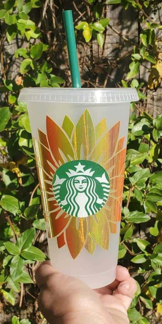Sunflower starbucks cold cup