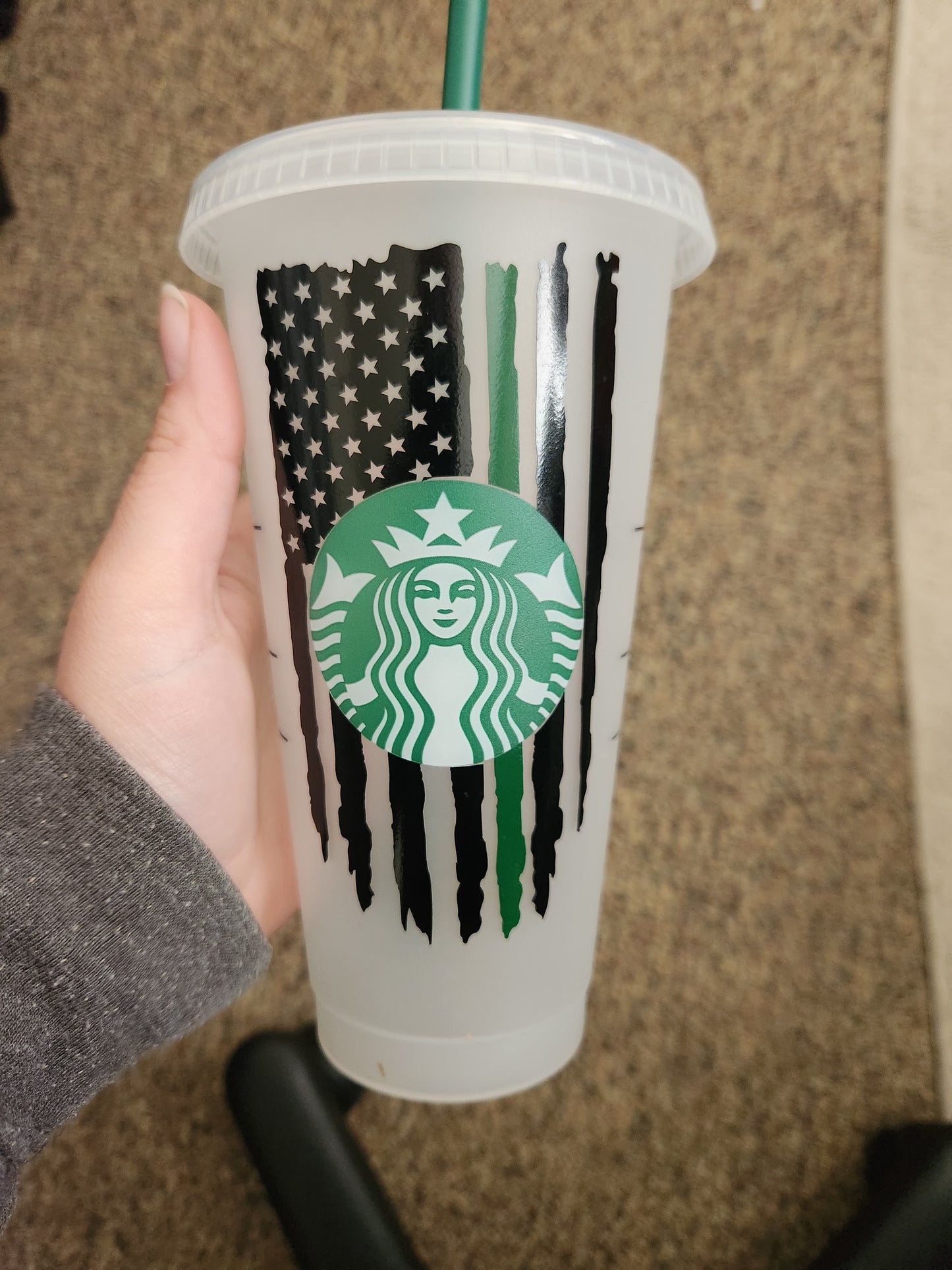 Flag logo cold cup