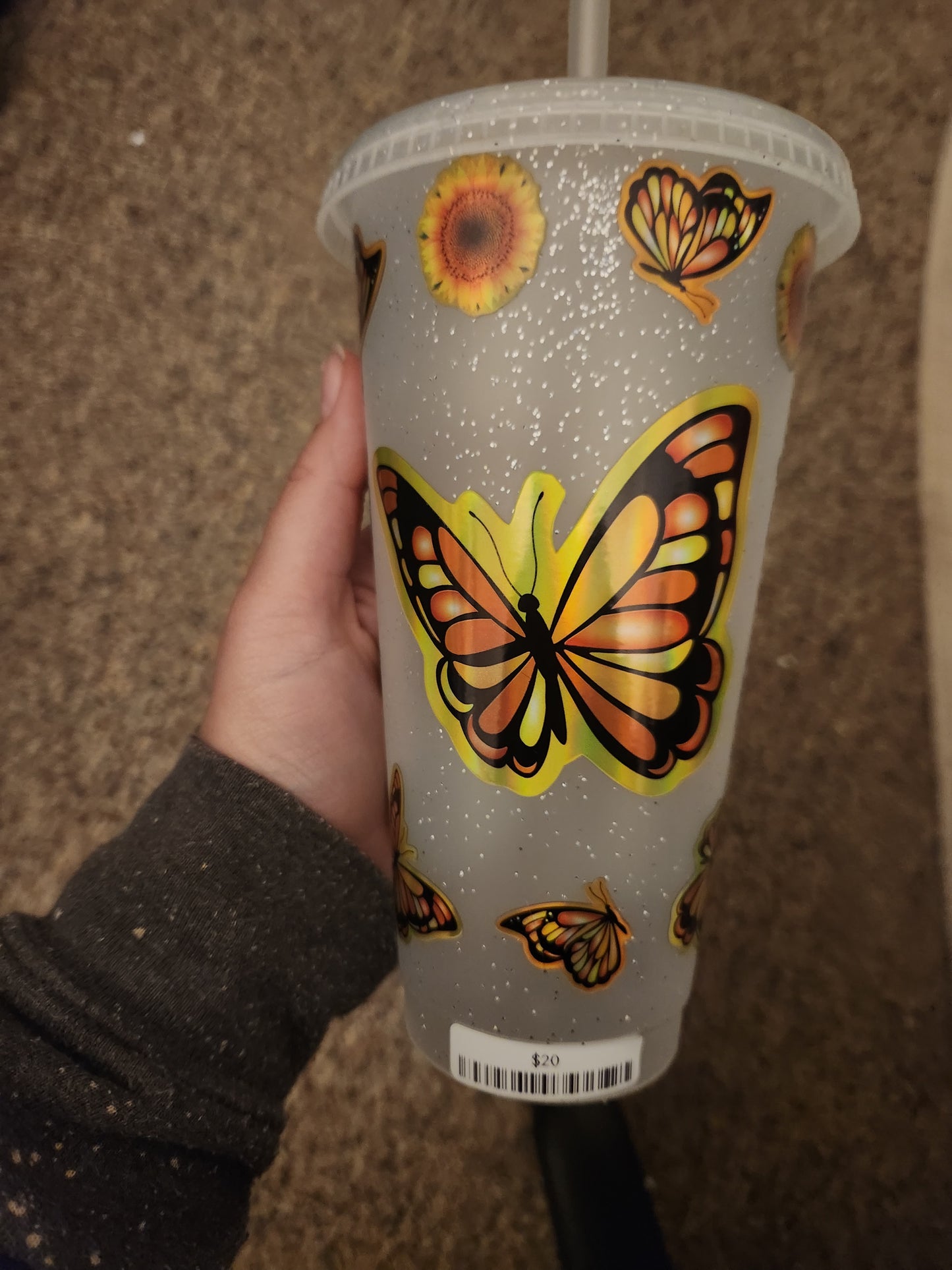 Holo butterfly cold cup