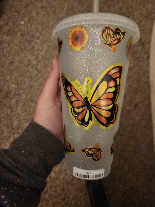 Holo butterfly cold cup