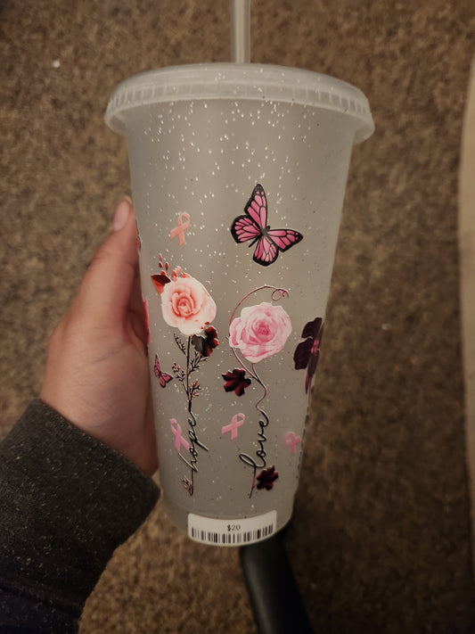 Cancer awareness cold cup